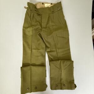 Vintage 1952 Hamley Australian Military Wool Trousers Olive Green Size 16